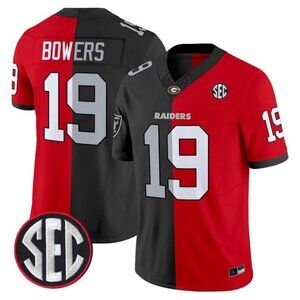 Mens Youths Kids Brock Bowers Stitched Jersey Red Black Vapor